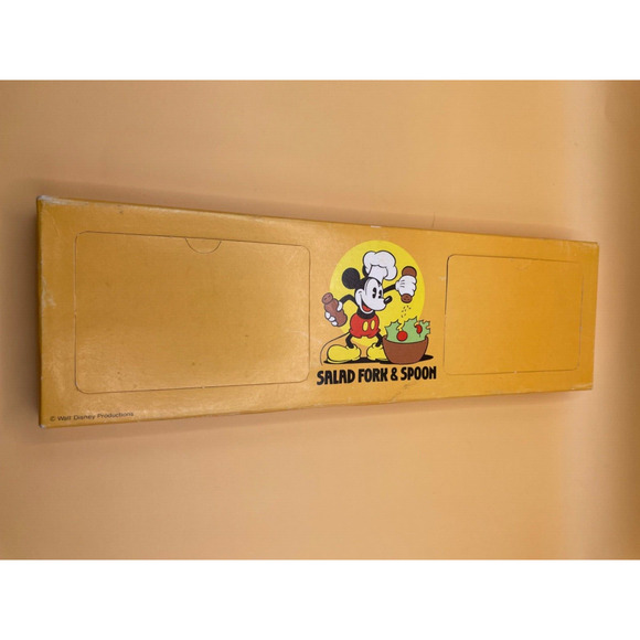 Vintage Walt Disney Mickey Mouse Salad Serving Fork and Spoon Retro - Picture 10 of 10